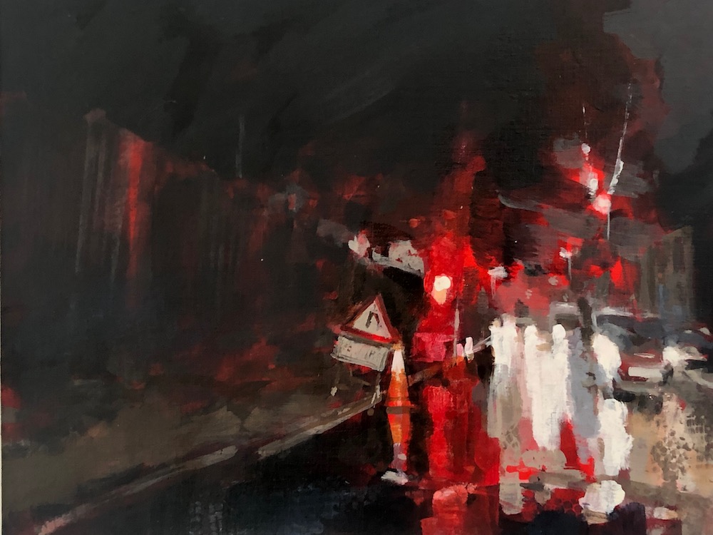 Wait here painting by Louise Ventris